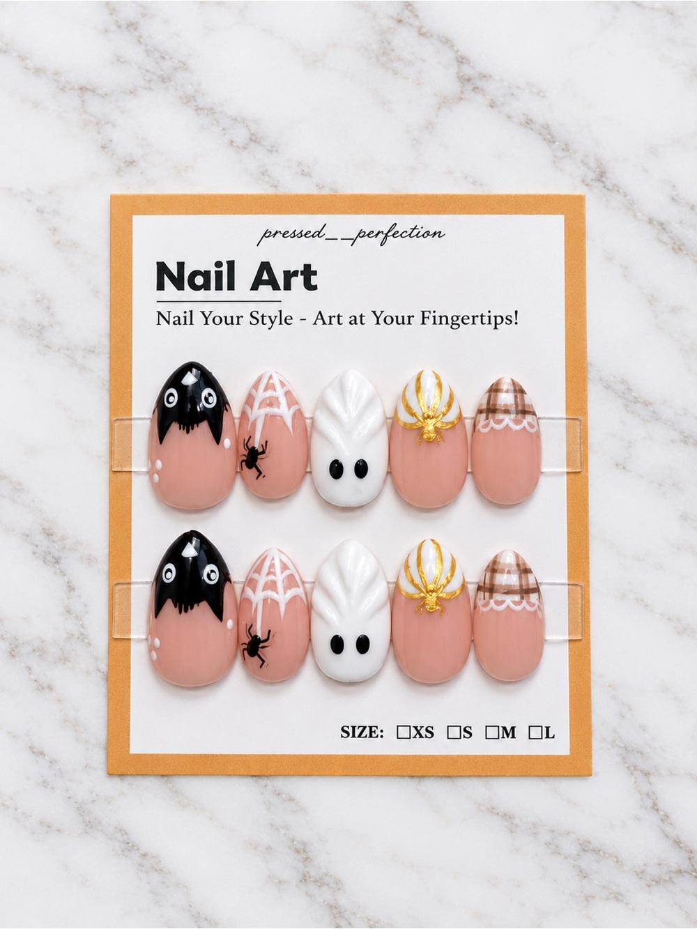 Pressed Perfection Kids Halloween Nail Art Set in Pink & White